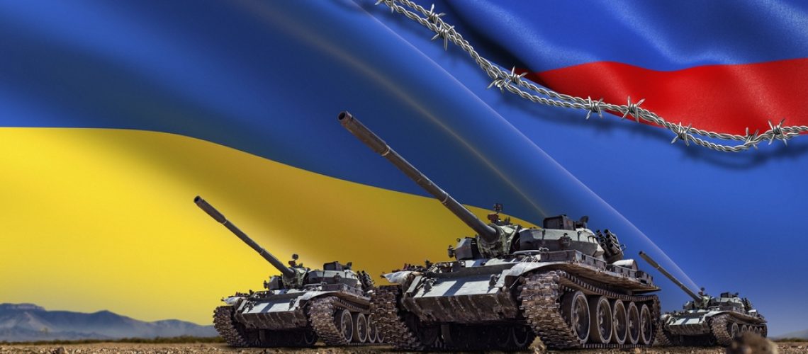 A,Group,Of,Tanks,Lined,Up,In,Front,Of,Russian