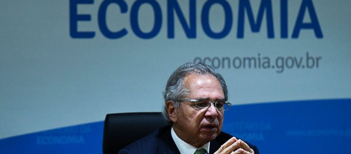 Ministro da Economia, Paulo Guedes, durante coletiva remota sobre o balanço das medidas e ações do ME em 2020