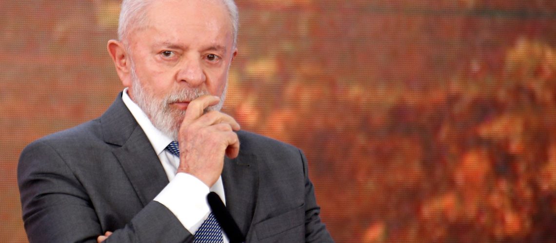 BRASILIA, BRAZIL - OCTOBER 25: President of Brazil Luiz Inácio Lula da Silva speaks during an event at Palacio do Planalto as first appearance after suffering a domestic accident on October 25, 2024 in Brasilia, Brazil. Lula Da Silva suffered an accident in the bathroom of his home last saturday causing a big hit and a cut in the rear of his head. The Brazilian president cancelled his trip to Russia. (Photo by Claudio Reis/Getty Images)