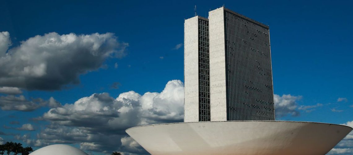 A cúpula menor, voltada para baixo, abriga o Plenário do Senado Federal. A cúpula maior, voltada para cima, abriga o Plenário da Câmara dos Deputados.